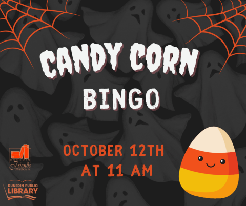 Candy Corn Bingo, candy corn image with a smiley face