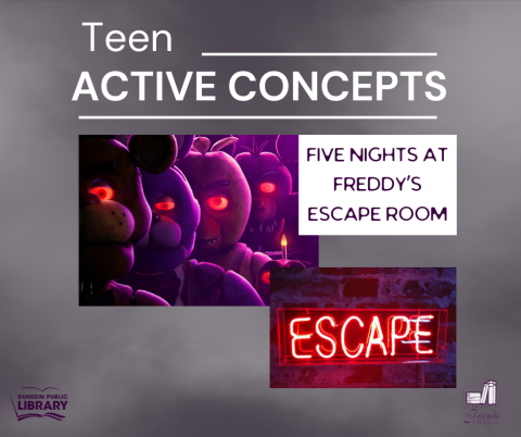 Pictures of FNAF with text