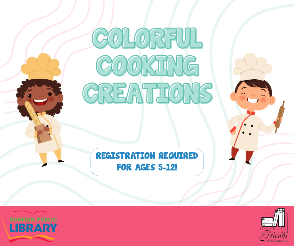 Two children is chef's hats with text